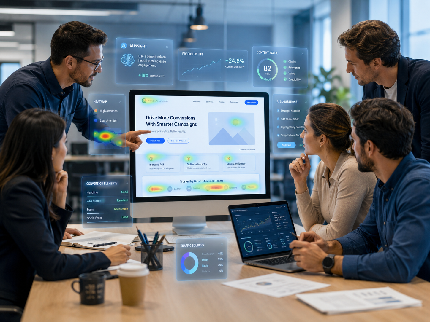 Peak Media team analyzing campaigns and conversion data